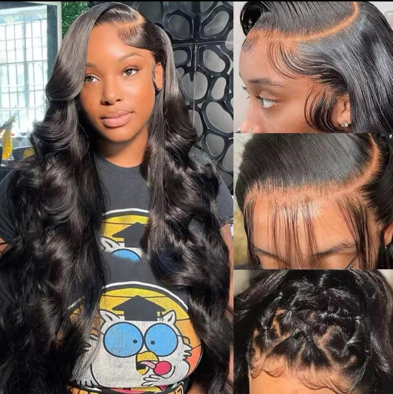 Perucas dianteiras do laço cabelo humano 13x4 transparente laço frontal ,pré arrancado perucas sem cola
