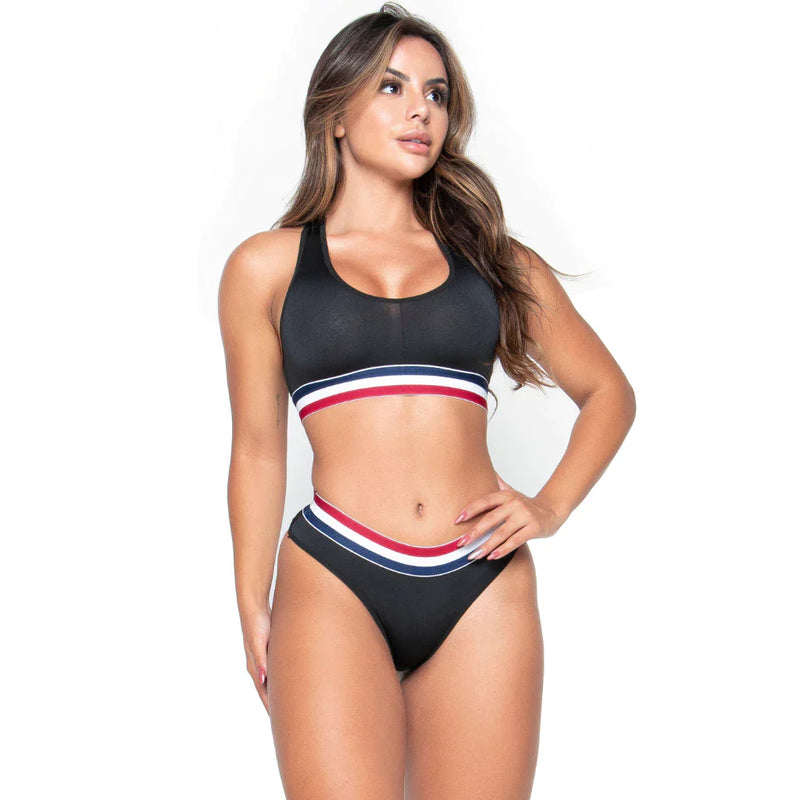 Conjunto Bravaa Store Lingerie Calcinha e Top Elastico