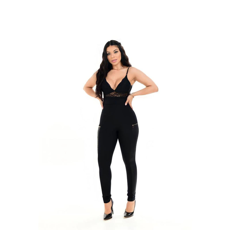 Calça Preta Montaria Gorgurinho Leggings Cintura Alta Com Couro Sintético