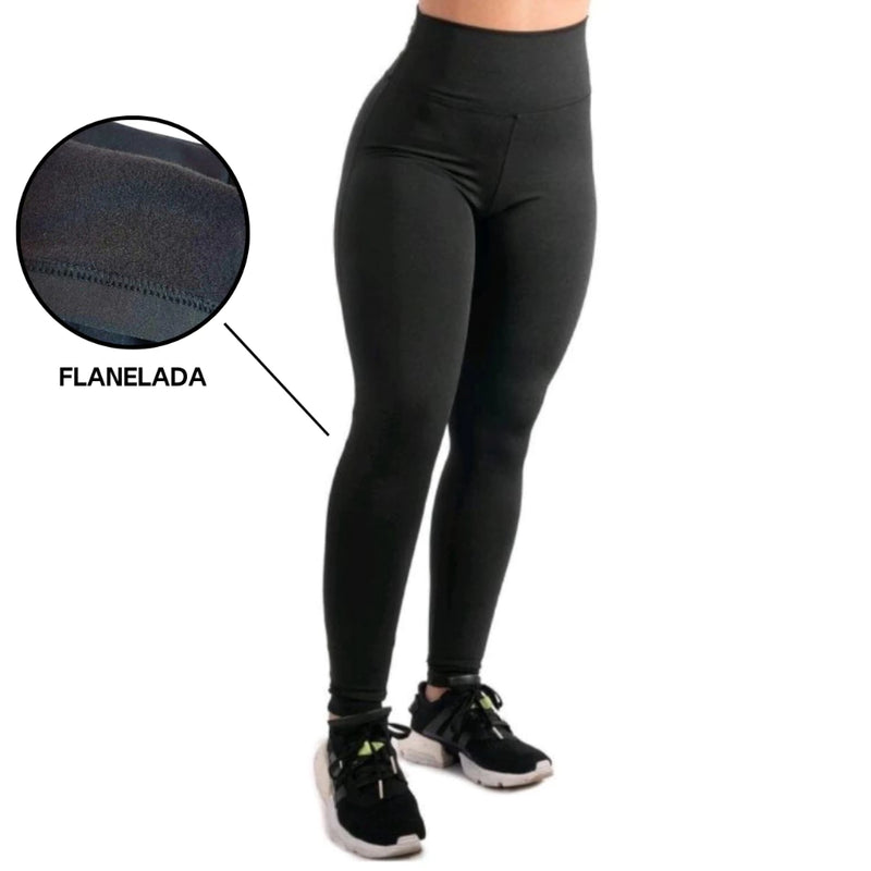 Calca Leg Peluciada Feminina Flanelada Termica Inverno
