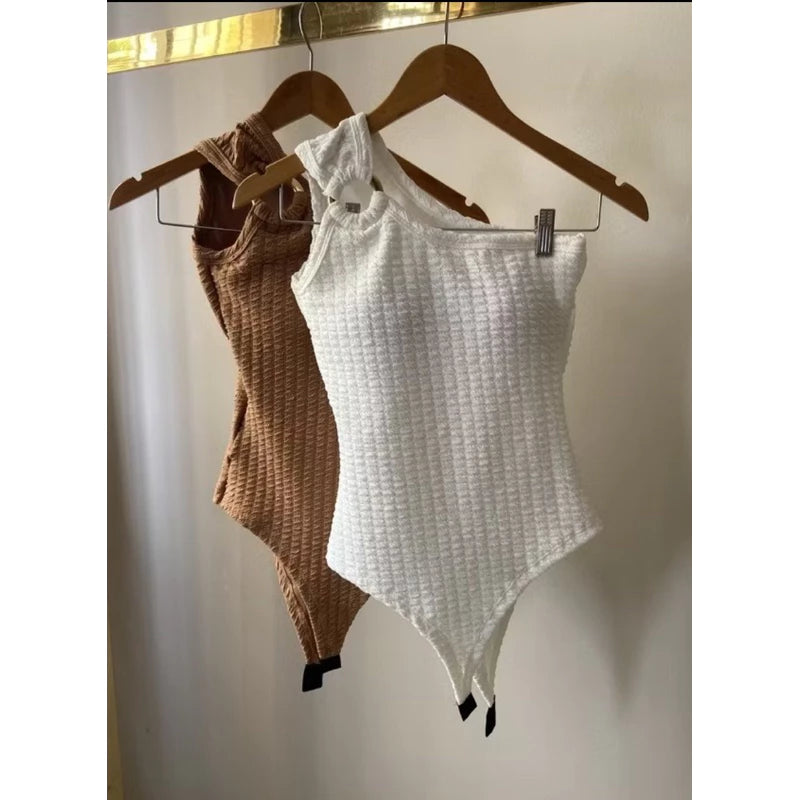 Body Feminino Alça Mula Manca com Bojo e Detalhe Argola - Moda Verão