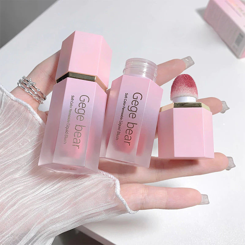 Gecomomo Creme Blush Líquido 6 Cores Veludo Liso Mate Rosa