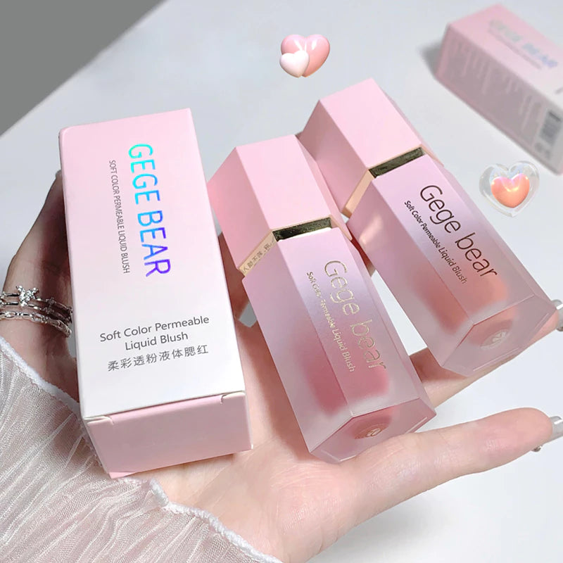 Gecomomo Creme Blush Líquido 6 Cores Veludo Liso Mate Rosa