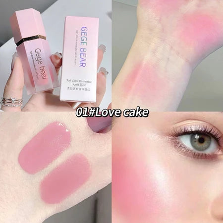 Gecomomo Creme Blush Líquido 6 Cores Veludo Liso Mate Rosa