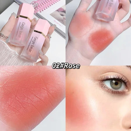 Gecomomo Creme Blush Líquido 6 Cores Veludo Liso Mate Rosa