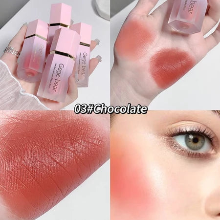 Gecomomo Creme Blush Líquido 6 Cores Veludo Liso Mate Rosa