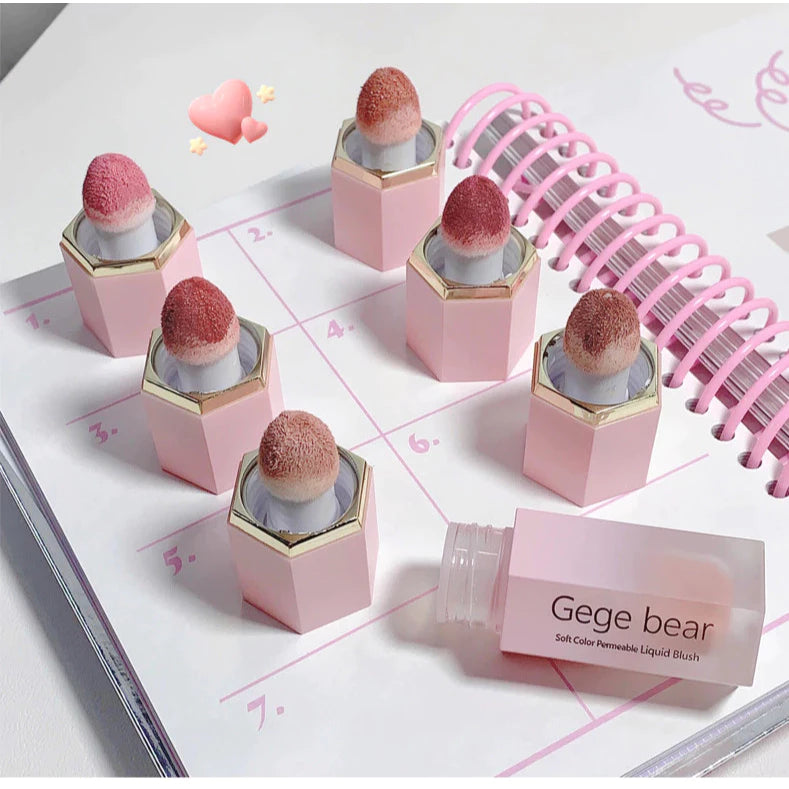 Gecomomo Creme Blush Líquido 6 Cores Veludo Liso Mate Rosa