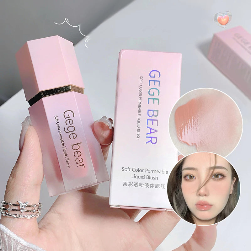 Gecomomo Creme Blush Líquido 6 Cores Veludo Liso Mate Rosa