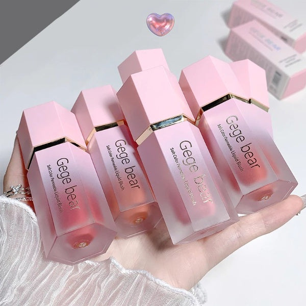 Gecomomo Creme Blush Líquido 6 Cores Veludo Liso Mate Rosa