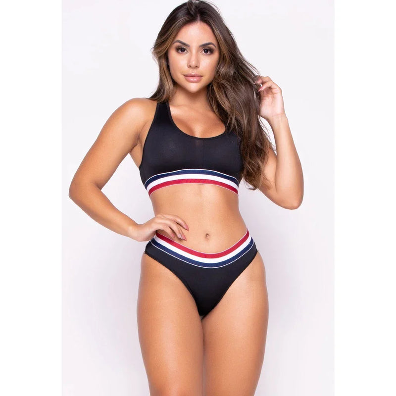 Conjunto Bravaa Store Lingerie Calcinha e Top Elastico