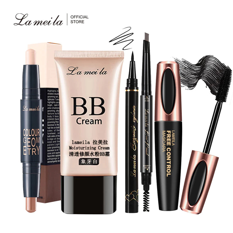 Conjunto de cinco peças de maquiagem LAMEILA BB Cream+Contouring Stick+Mascara+ Lápis para sobrancelhas +Eyeliner